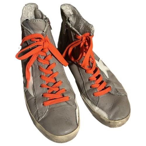 Pre-owned Golden Goose Francy Leather Trainers In Grey