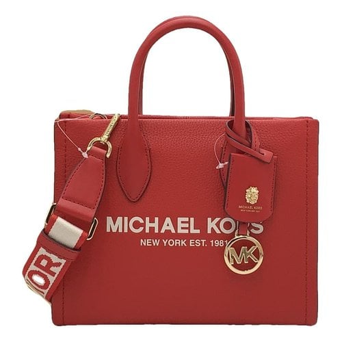 Pre-owned Michael Kors Mercer Leather Crossbody Bag In Red