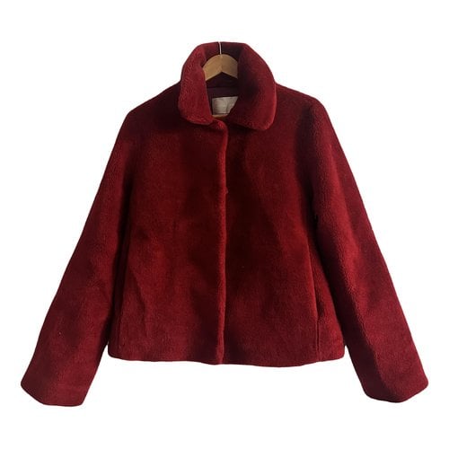 Pre-owned Stine Goya Faux Fur Jacket In Red