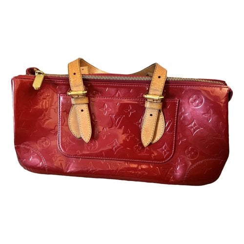 Pre-owned Louis Vuitton Rosewood Patent Leather Handbag In Red