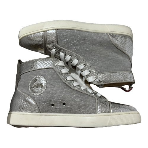 Pre-owned Christian Louboutin High Trainers In Silver