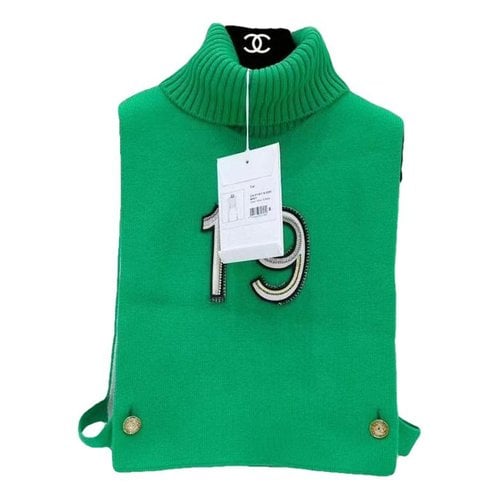 Pre-owned Chanel Cashmere Top In Green