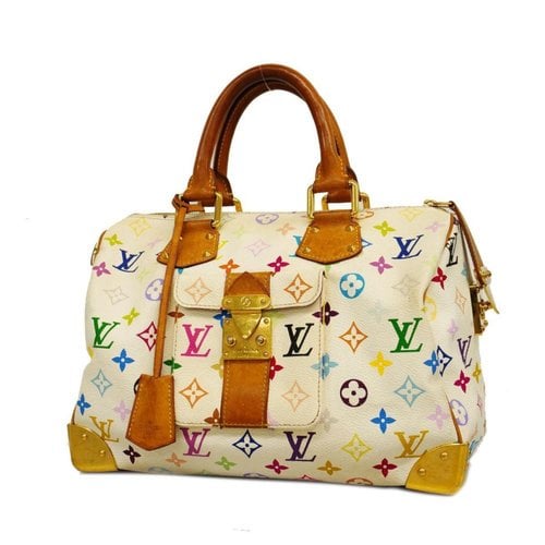 Pre-owned Louis Vuitton Speedy Cloth Handbag In White