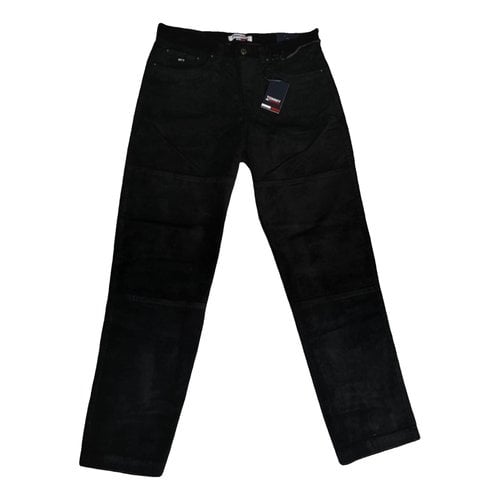 Pre-owned Tommy Jeans Velvet Trousers In Black