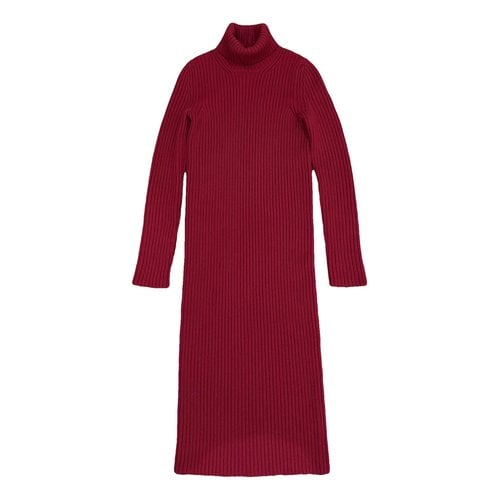 Pre-owned Alaïa Wool Mid-length Dress In Red