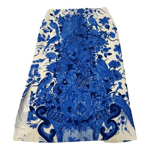 Pre-owned Valentino Linen Skirt In Blue