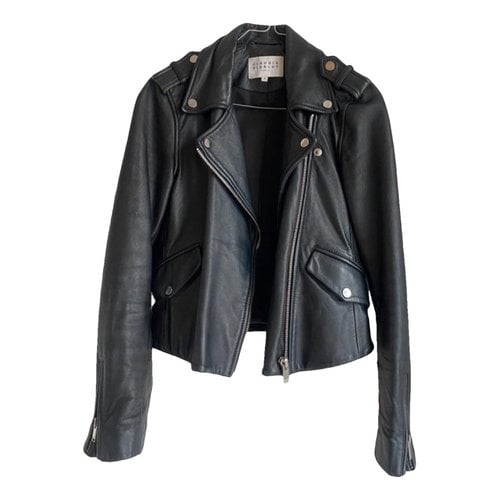 Pre-owned Claudie Pierlot Leather Short Vest In Black