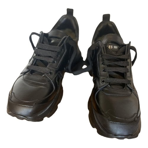 Pre-owned Les Hommes Leather Lace Ups In Black