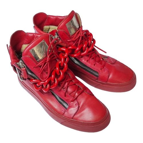 Pre-owned Giuseppe Zanotti Leather Lace Ups In Red
