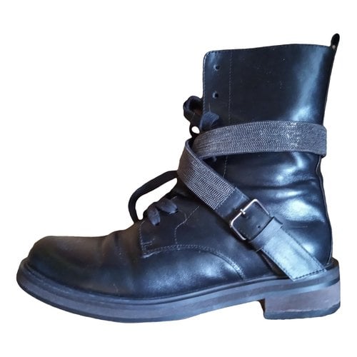 Pre-owned Brunello Cucinelli Leather Boots In Black