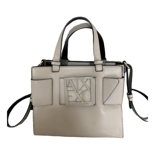 Pre-owned Armani Exchange Leather Handbag In Beige