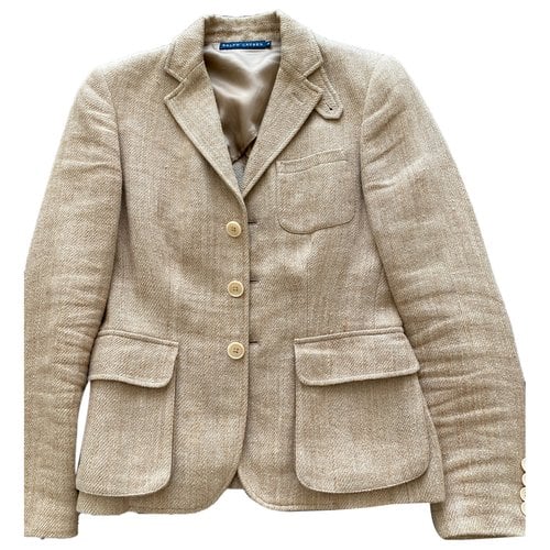Pre-owned Ralph Lauren Linen Short Vest In Beige