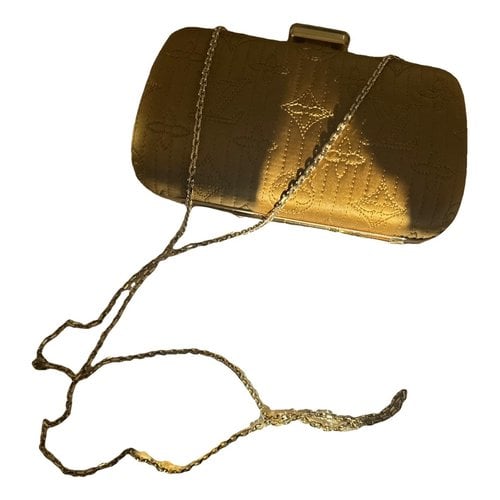 Pre-owned Louis Vuitton Silk Clutch Bag In Gold