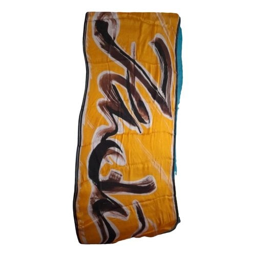 Pre-owned Fendi Silk Stole In Yellow