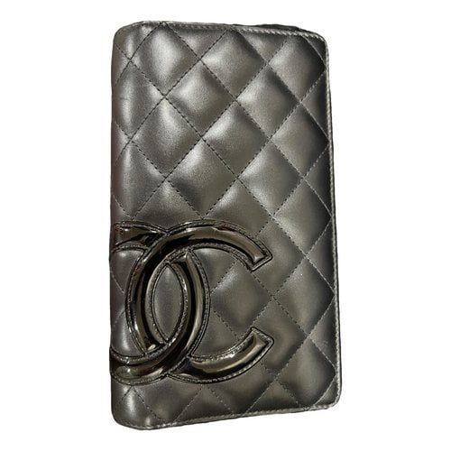 Pre-owned Chanel Cambon Leather Wallet In Black
