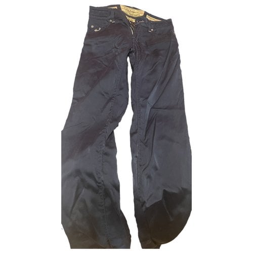 Pre-owned Jacob Cohen Silk Slim Pants In Blue