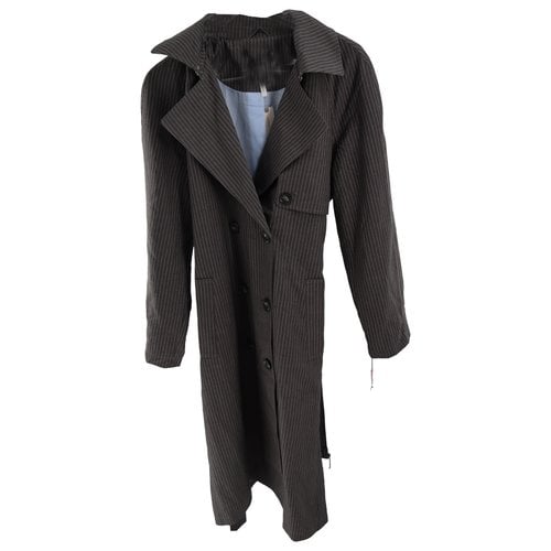 Pre-owned Avec Les Filles Trench Coat In Grey
