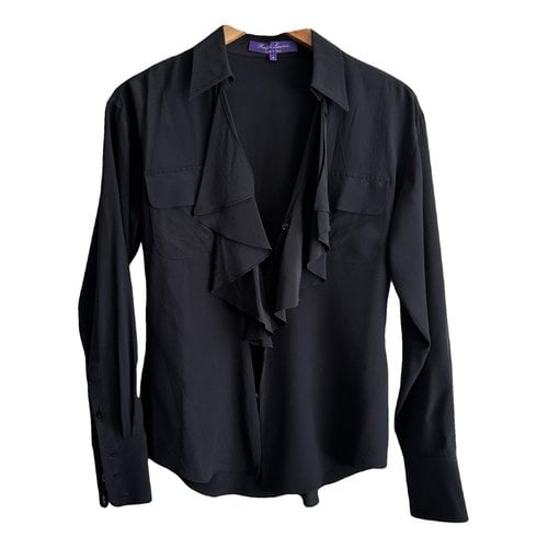 Pre-owned Ralph Lauren Purple Label Silk Blouse In Black