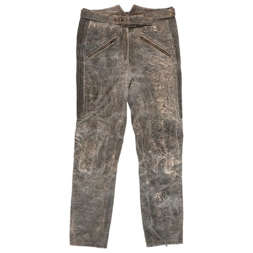Pre-owned Acne Studios Leather Trousers In Brown