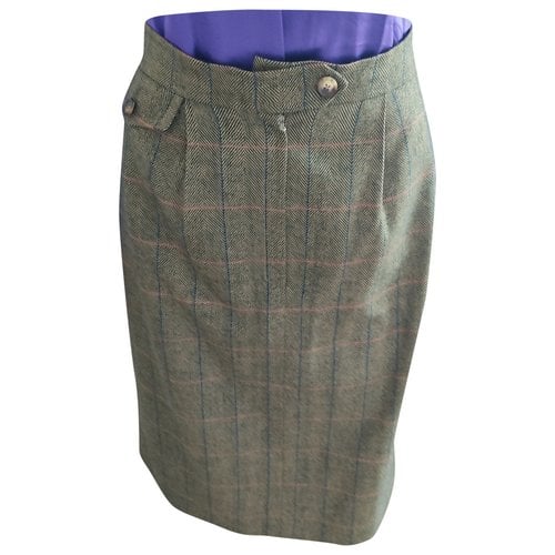 Pre-owned Celine Wool Mid-length Skirt In Beige