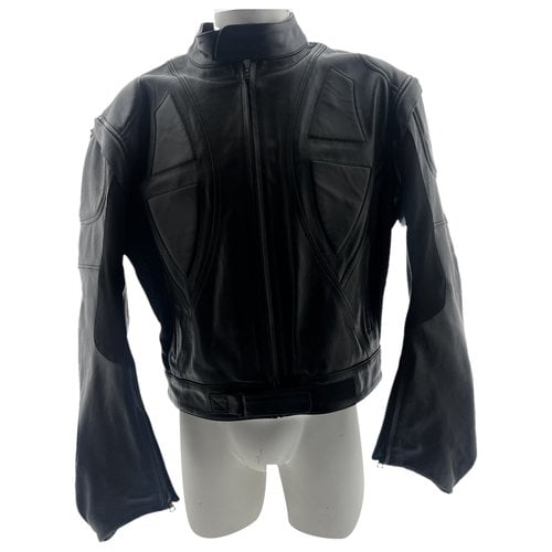 Pre-owned David Koma Leather Jacket In Black