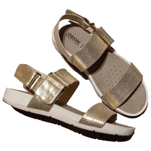 Pre-owned Geox Leather Sandals In Silver