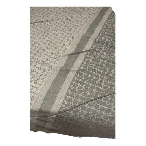 Pre-owned Gucci Wool Stole In Grey