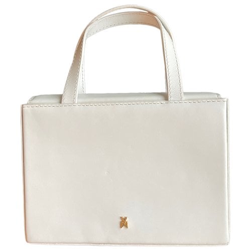 Pre-owned Amina Muaddi Amini Gilda Leather Handbag In White