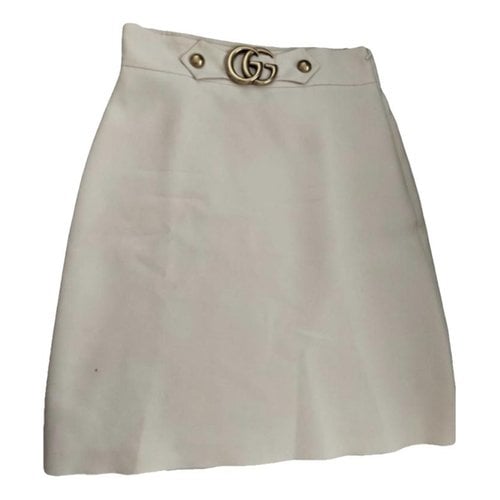 Pre-owned Gucci Wool Skirt In Beige