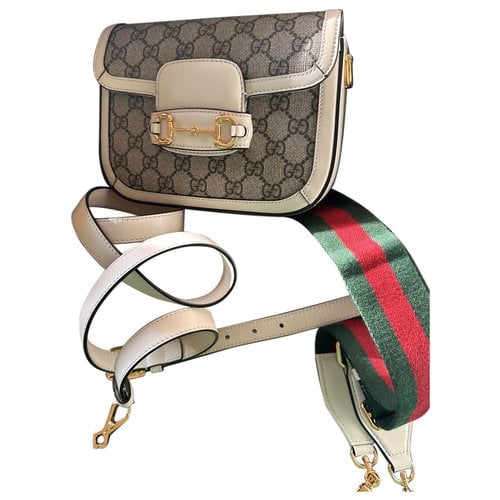 Pre-owned Gucci Lady Web Cloth Handbag In Beige