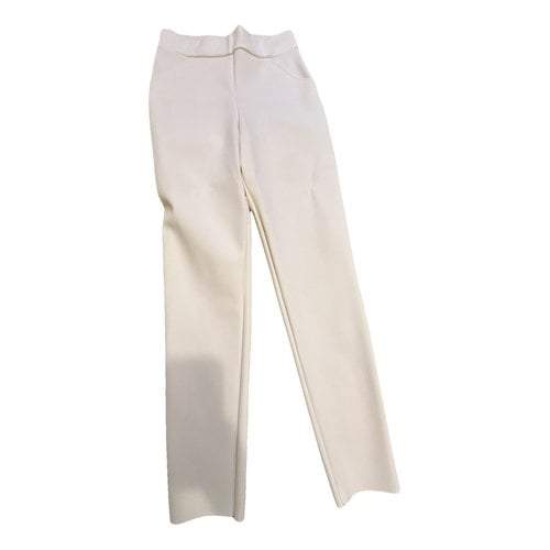 Pre-owned Chiara Boni Straight Pants In White