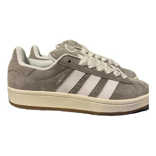 Pre-owned Adidas Originals Leather Trainers In Grey