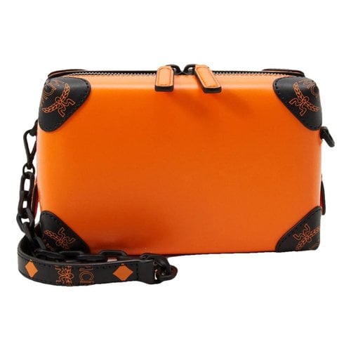 Pre-owned Mcm Berlin Leather Clutch Bag In Orange