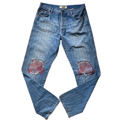 Pre-owned Moschino Straight Jeans In Blue