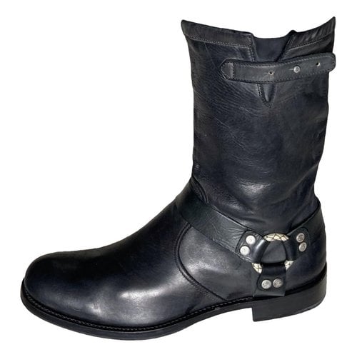Pre-owned Roberto Cavalli Leather Boots In Black