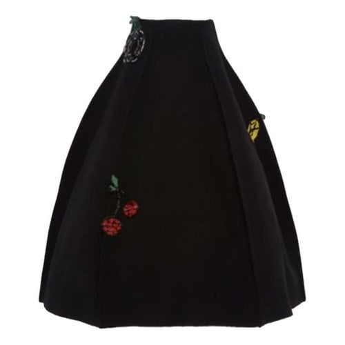 Pre-owned Natasha Zinko Wool Mid-length Skirt In Black