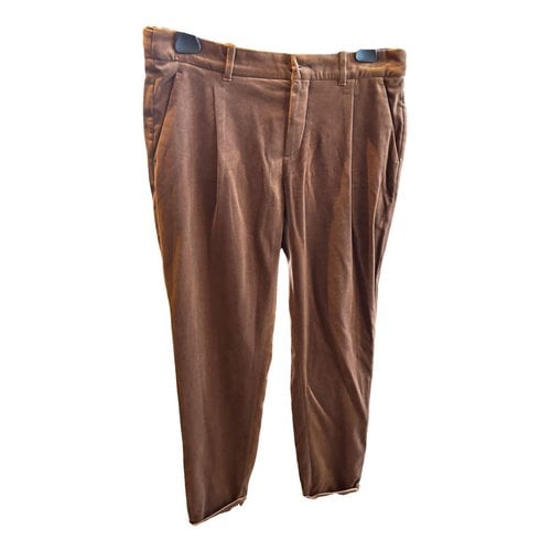 Pre-owned Loro Piana Velvet Trousers In Brown