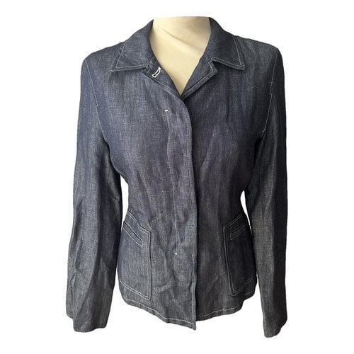 Pre-owned Burberry Linen Blazer In Blue