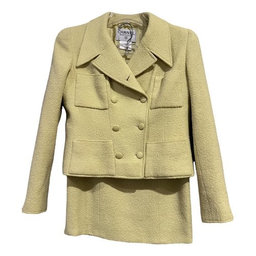 Pre-owned Chanel Wool Jacket In Yellow