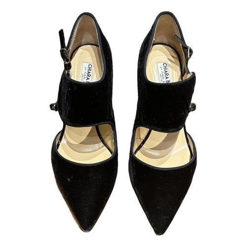 Pre-owned Chiara Boni Velvet Heels In Black