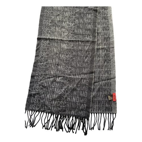 Pre-owned Moschino Wool Scarf & Pocket Square In Anthracite