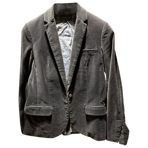 Pre-owned Zadig & Voltaire Velvet Short Vest In Grey