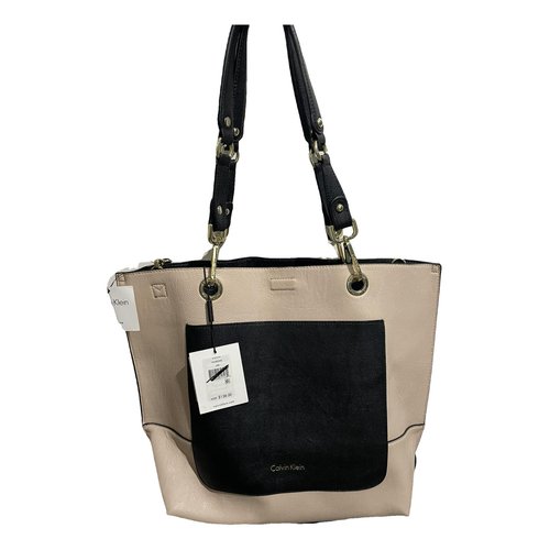 Pre-owned Calvin Klein Leather Tote In Black