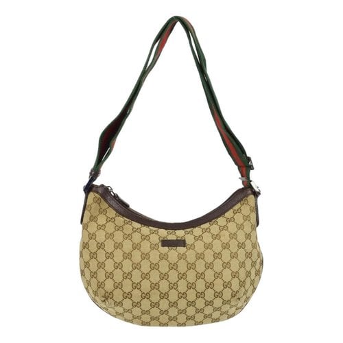 Pre-owned Gucci Lady Web Cloth Handbag In Brown