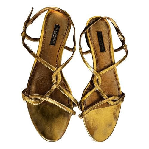 Pre-owned Dolce & Gabbana Leather Sandal In Gold