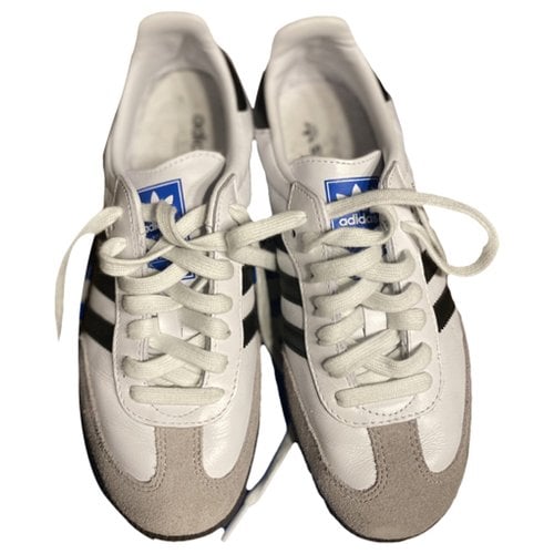 Pre-owned Adidas Originals Samba Leather Lace Ups In White