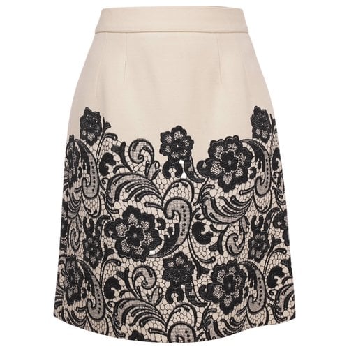 Pre-owned Dolce & Gabbana Wool Mid-length Skirt In White