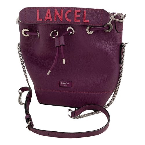 Pre-owned Lancel Ninon Leather Handbag In Purple