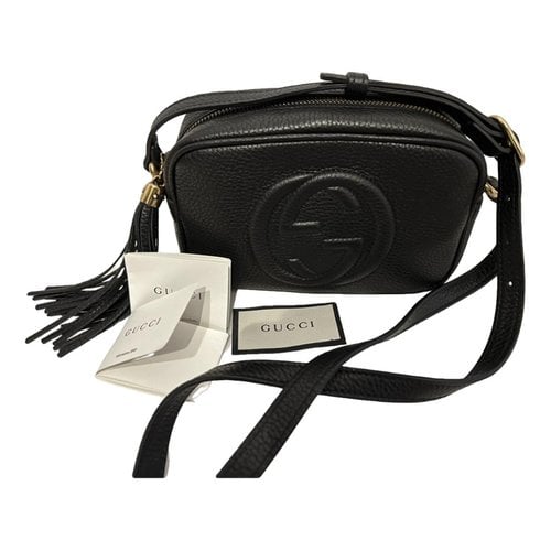 Pre-owned Gucci Soho Leather Clutch Bag In Black