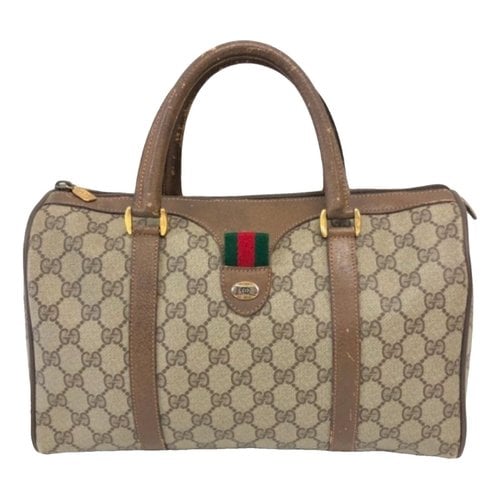 Pre-owned Gucci Cloth Handbag In Brown